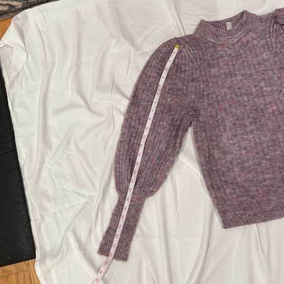 Leith Heathered Lilac Sweater with balloon Sleeves XXS - Picture 10 of 11